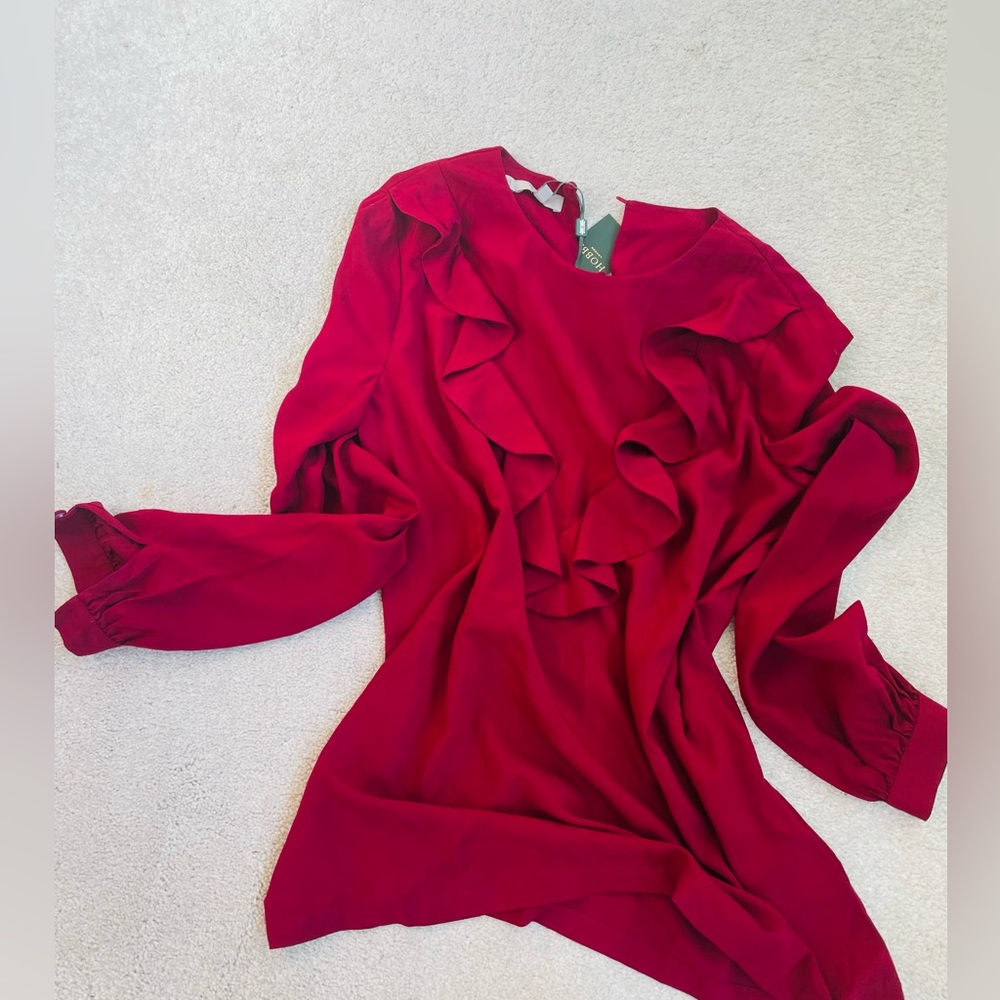 Hobbs London rich maroon full sleeve top, with tags. US size 6